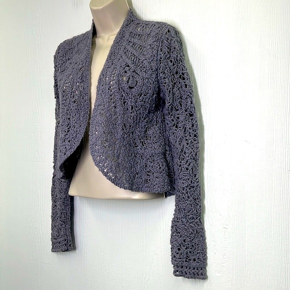 Anthropologie - Angels Of The North Grey Odense Open Knit Open Cardigan Medium - Picture 6 of 13